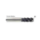 4 Flute Double Core Standard Length TitaNox-POWER End Mills Corner Radius .090/.125/.190/.250 UGMG42 Series